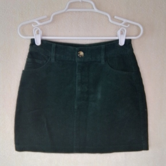 Forever 21 Corduroy Jean Skirt Size Small in Dark Hunter Green‎ - Picture 1 of 9